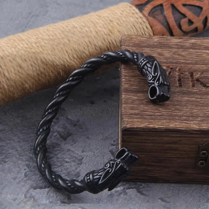 Black Viking Dragon Head Bracelet