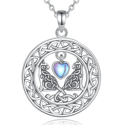 Celtic Knot Cat Necklace 925 Sterling Silver