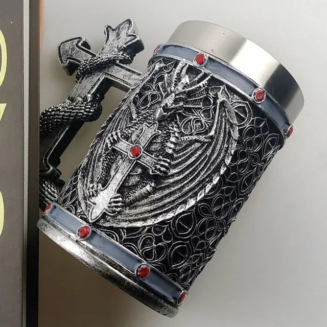 Viking Warrior 3D Stainless Steel Beer Mug