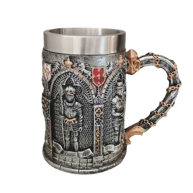 Viking Warrior 3D Stainless Steel Beer Mug