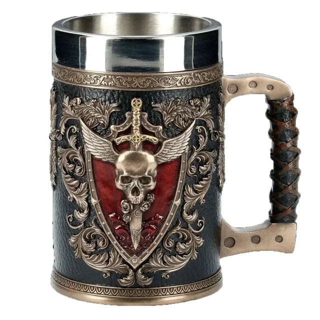 Viking Warrior 3D Stainless Steel Beer Mug