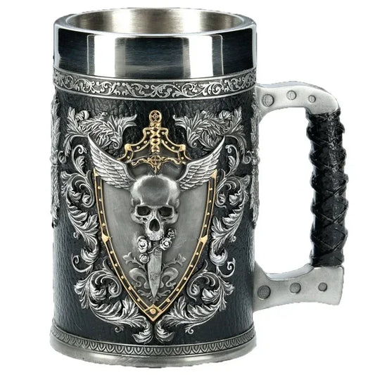 Viking Warrior 3D Stainless Steel Beer Mug