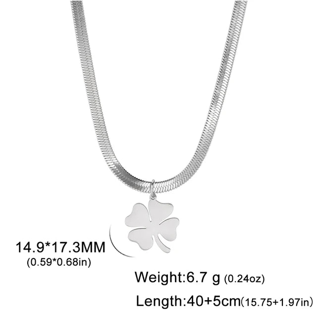 Skyrim Four Leaf Clover Stainless Steel Necklace