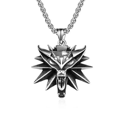 Viking Wolf Amulet – Steel Norse Warrior Pendant