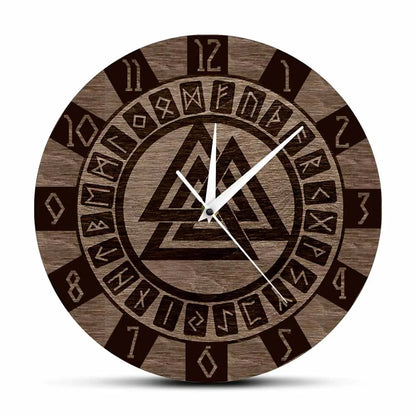Valknut Rune Wall Clock