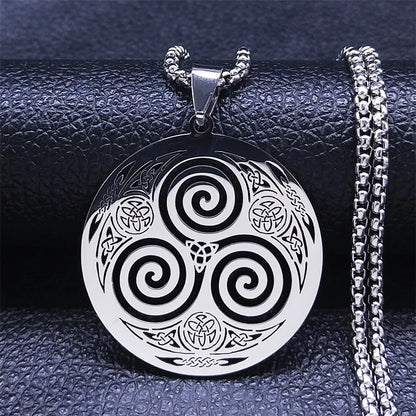 Silver Celtic Spiral Pendant Necklace