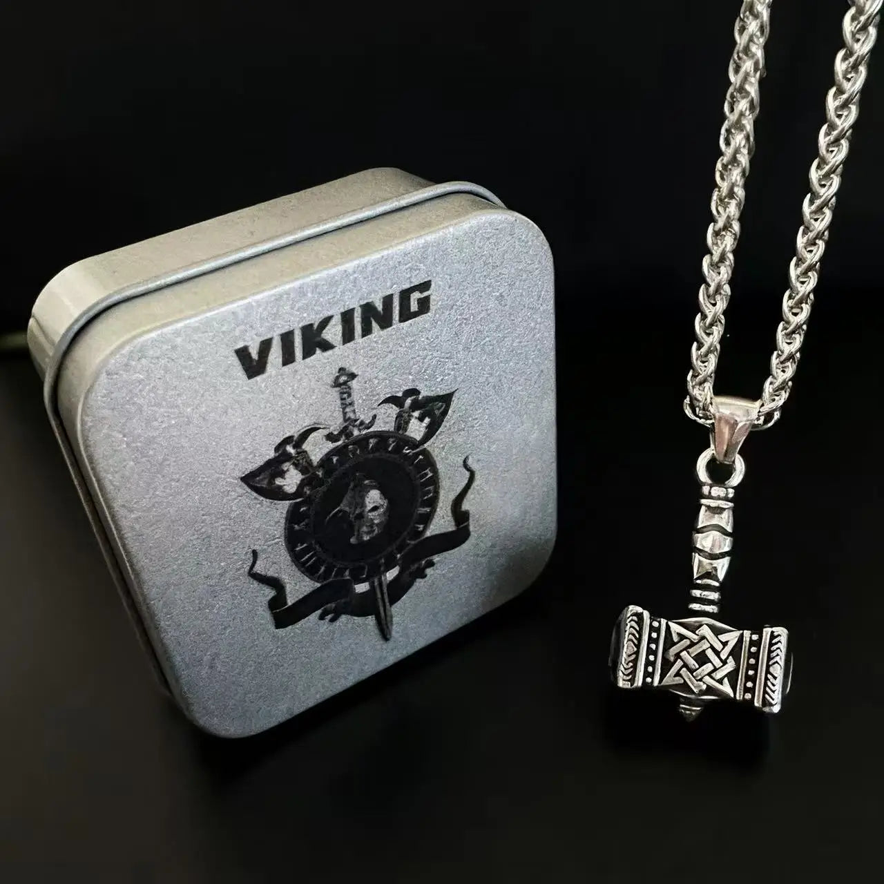 Norse Mjolnir Odin Rune Necklace