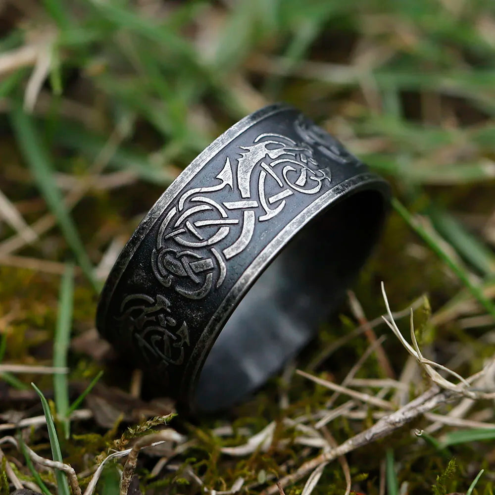 Viking Dragon Band Ring