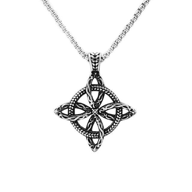 Intricate Silver Celtic Knot Pendant Necklace