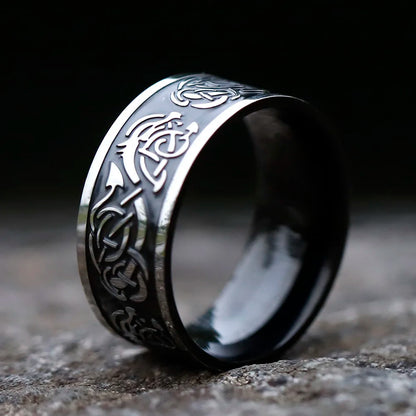 Viking Dragon Band Ring