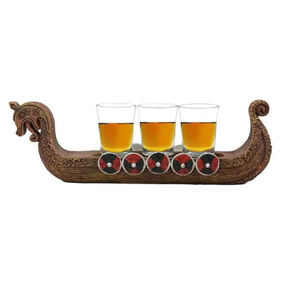 Viking Dragon Longship Shot Glass Set