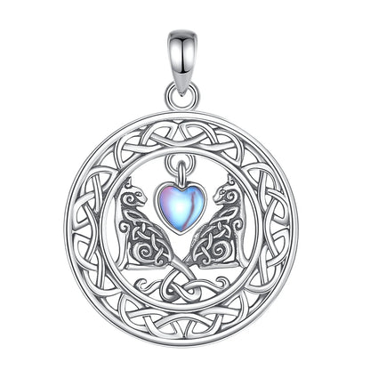 Celtic Knot Cat Necklace 925 Sterling Silver