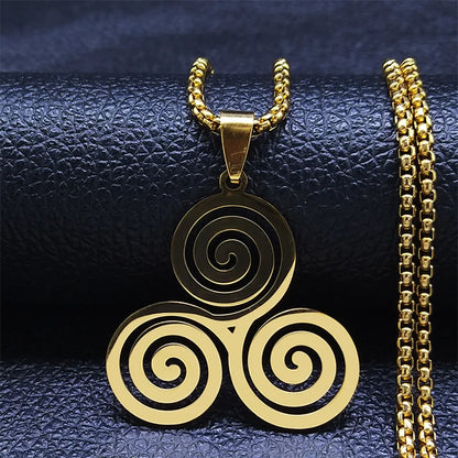 Silver Celtic Spiral Pendant Necklace