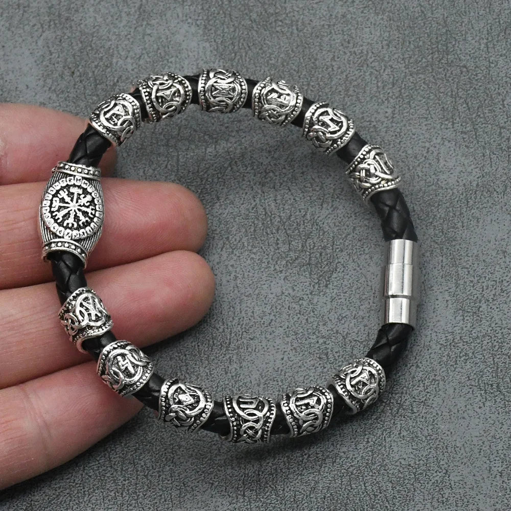 Viking Runes Compass Bracelet