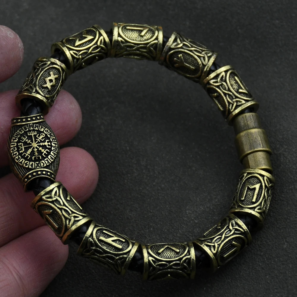 Viking Runes Compass Bracelet