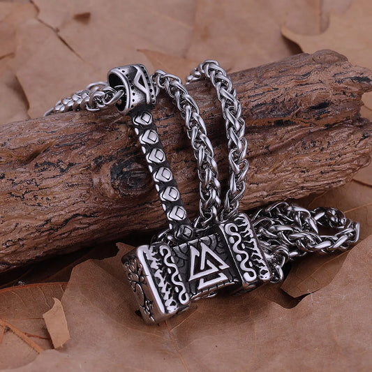 Viking Mjölnir Rune Pendant Necklace