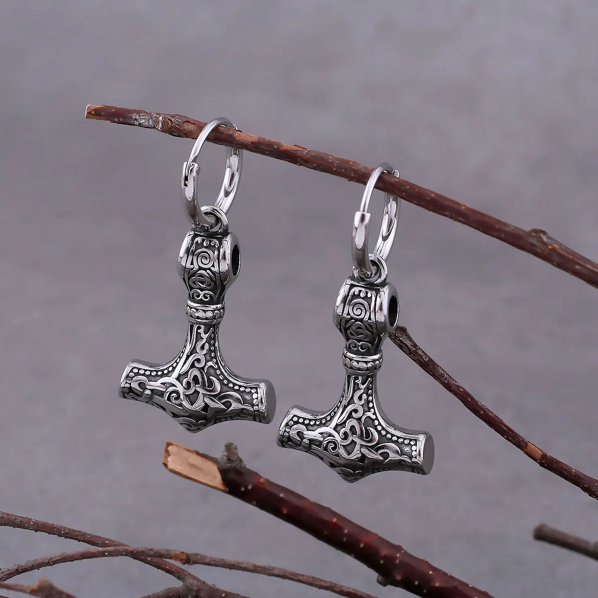 Viking Thor’s Hammer Earrings