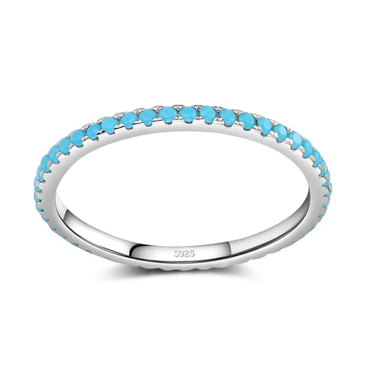 Tibetan Silver Turquoise Stackable Ring