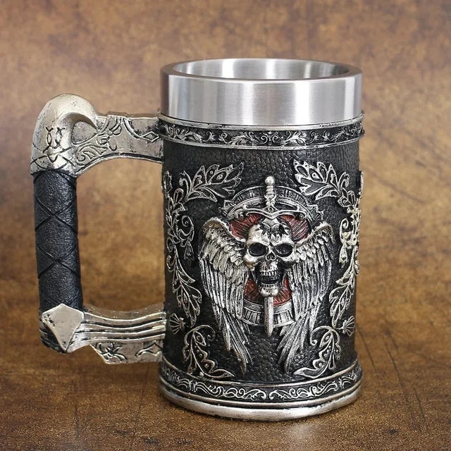 Viking Warrior 3D Stainless Steel Beer Mug