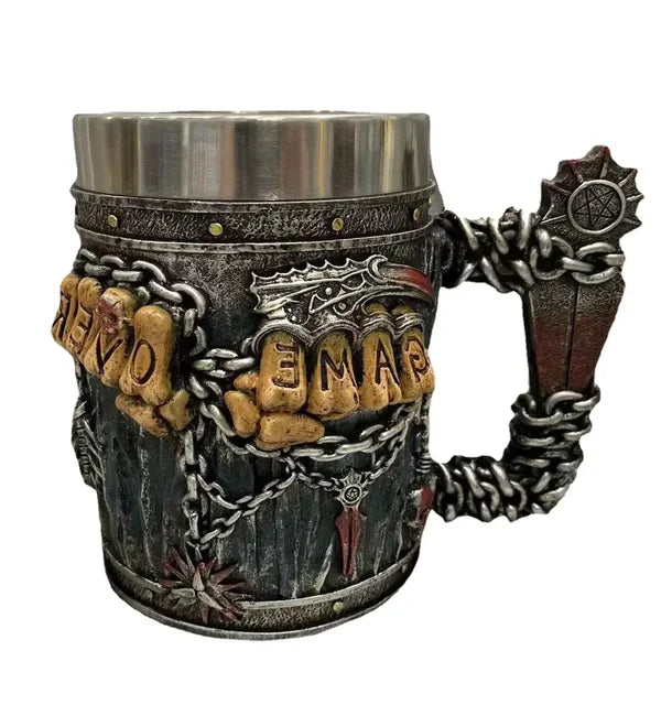 Viking Warrior 3D Stainless Steel Beer Mug