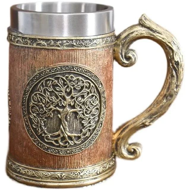 Viking Warrior 3D Stainless Steel Beer Mug