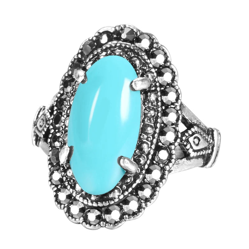 Vintage Tibetan Silver Oval Ring