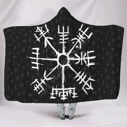 Viking Tattoo 3D Hooded – Sherpa Fleece Wearable Blanket