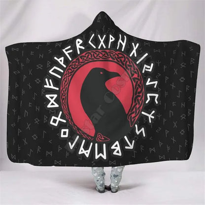 Viking Tattoo 3D Hooded – Sherpa Fleece Wearable Blanket