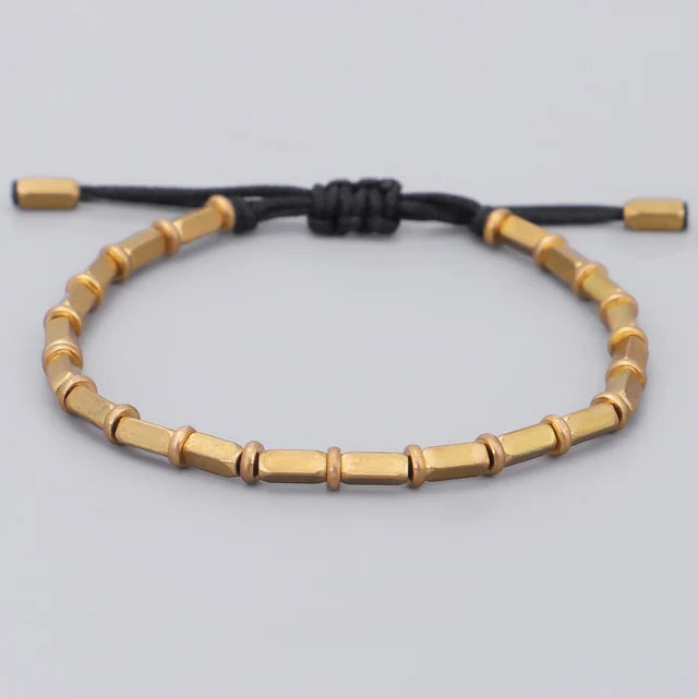 Tibetan Handmade Pure Copper Beads Lucky Rope Bracelet