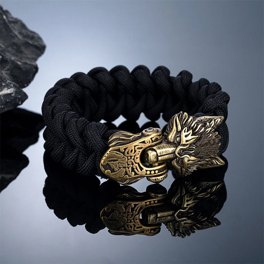 Viking Wolf Survival Rope Bracelet