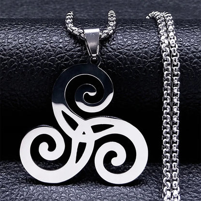 Silver Celtic Spiral Pendant Necklace