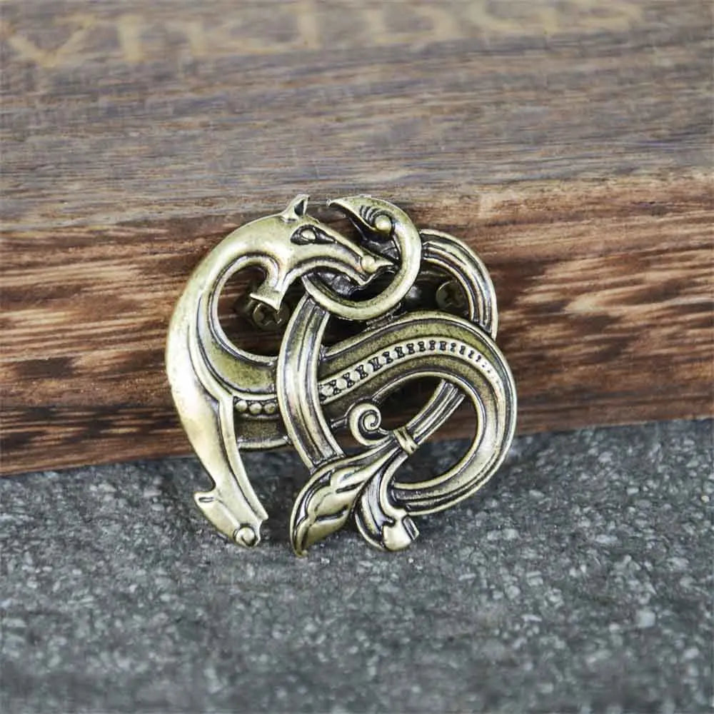 Viking Dragon Knot Pin Brooch