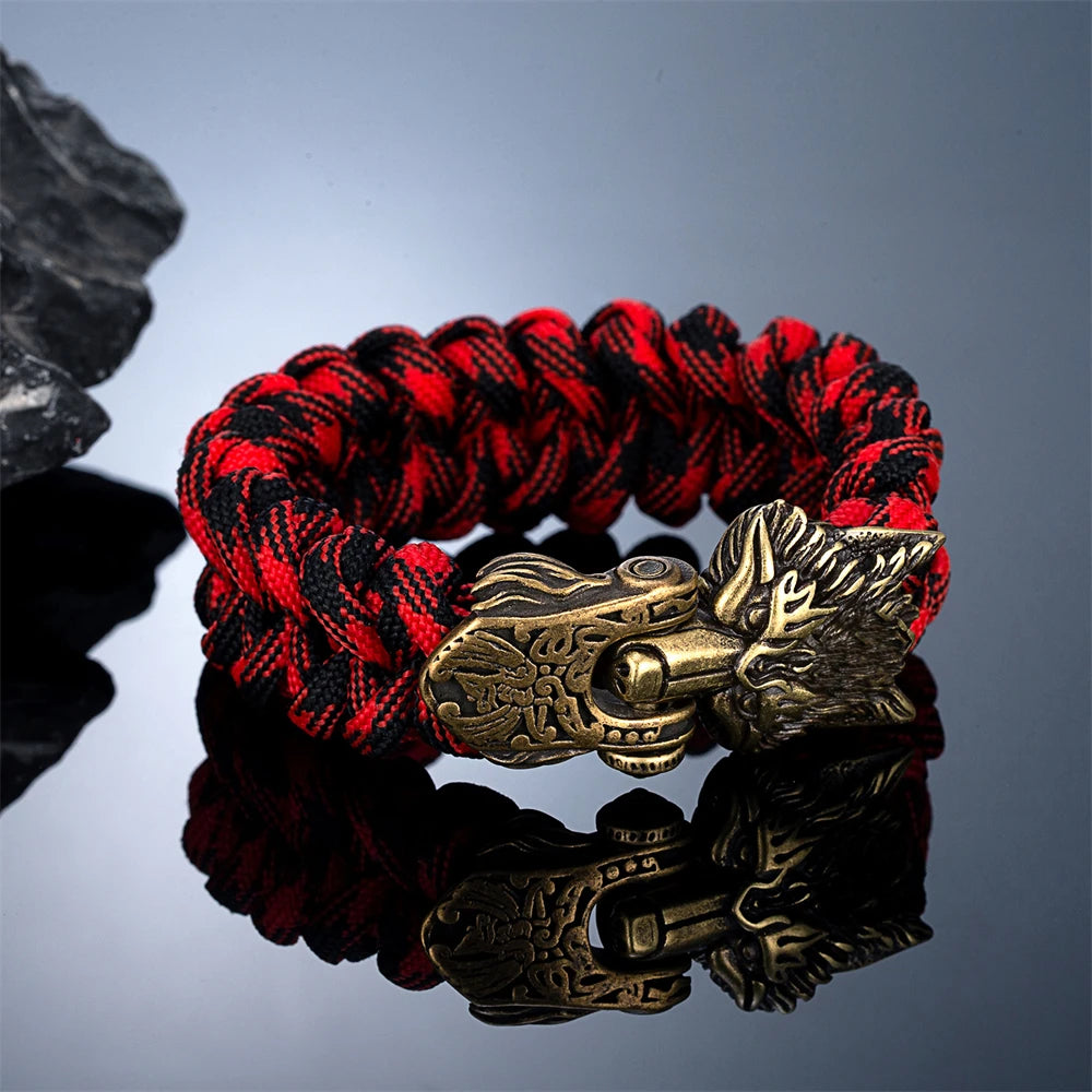 Viking Wolf Survival Rope Bracelet