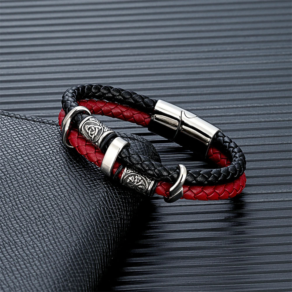 Viking Compass Leather Bracelet