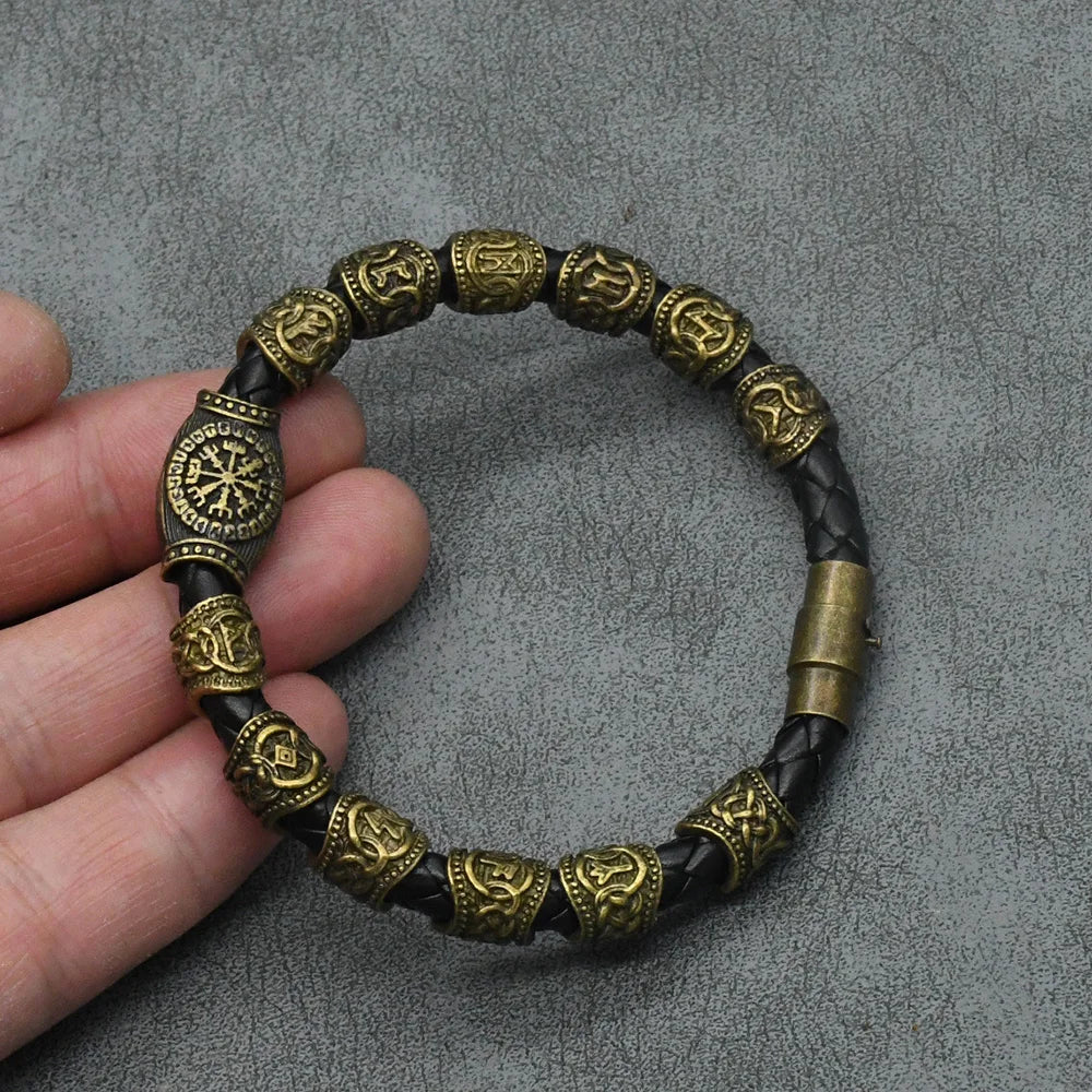 Viking Runes Compass Bracelet