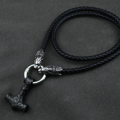 Viking Leather Wolf Necklace