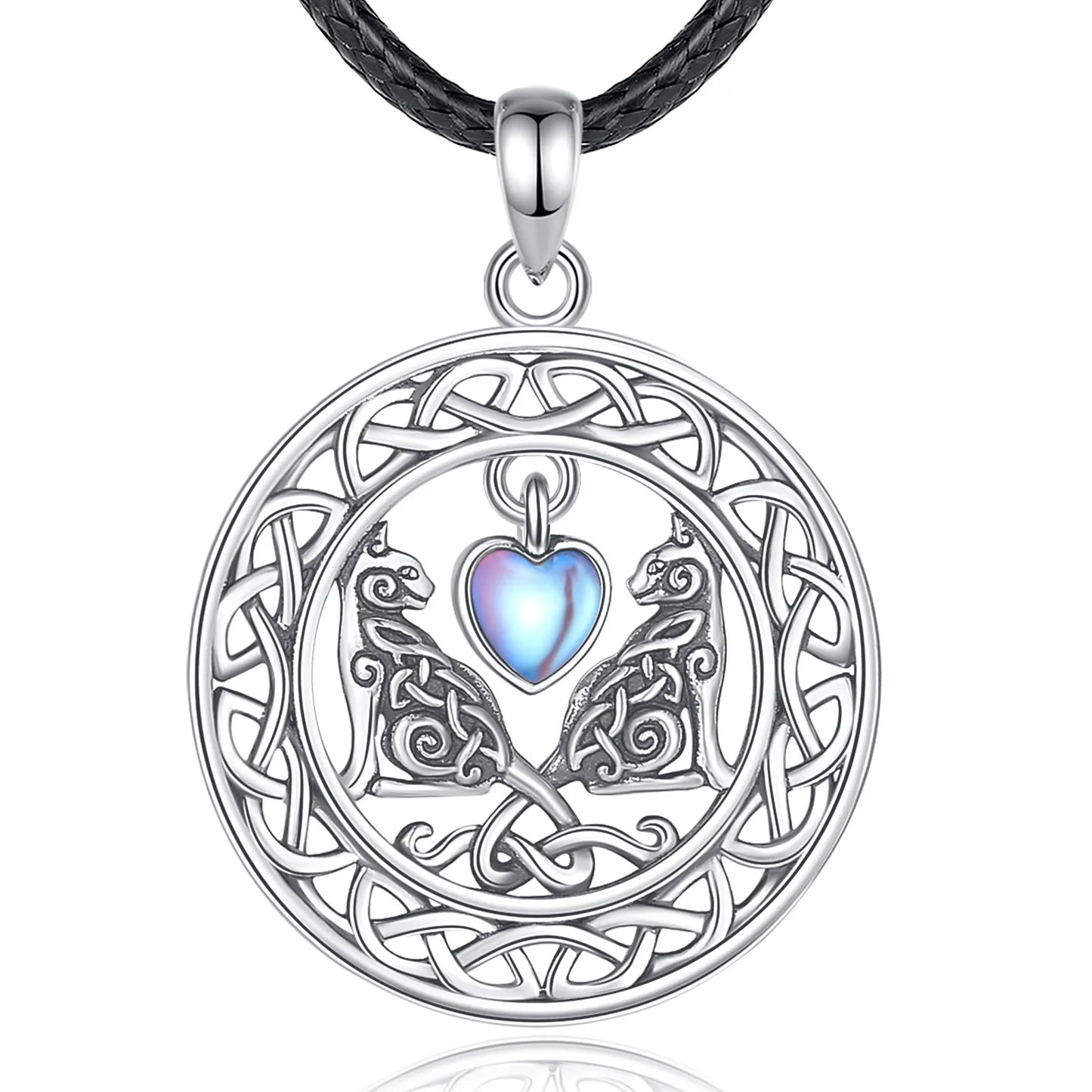 Celtic Knot Cat Necklace 925 Sterling Silver