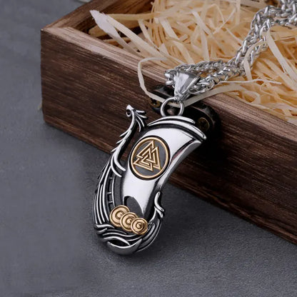 Viking Dragon Ship Stainless Steel Necklace