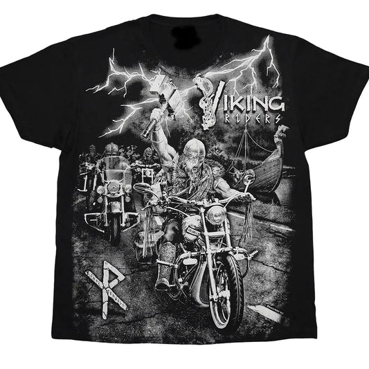 Viking Bikers T-Shirt Ancient Treasures Ancientreasures Viking Odin Thor Mjolnir Celtic Ancient Egypt Norse Norse Mythology