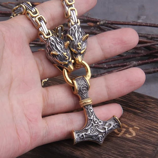 Viking nKing Chain Thor's Hammer Pendant Necklace Ancient Treasures Ancientreasures Viking Odin Thor Mjolnir Celtic Ancient Egypt Norse Norse Mythology