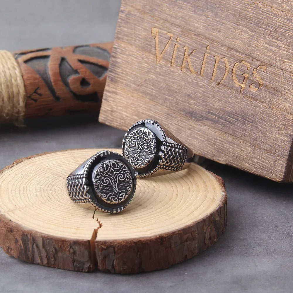 Viking Tree of Life Stainless Steel Ring Ancient Treasures Ancientreasures Viking Odin Thor Mjolnir Celtic Ancient Egypt Norse Norse Mythology