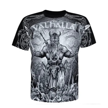 Viking Warlord - Men's T-Shirt Ancient Treasures Ancientreasures Viking Odin Thor Mjolnir Celtic Ancient Egypt Norse Norse Mythology