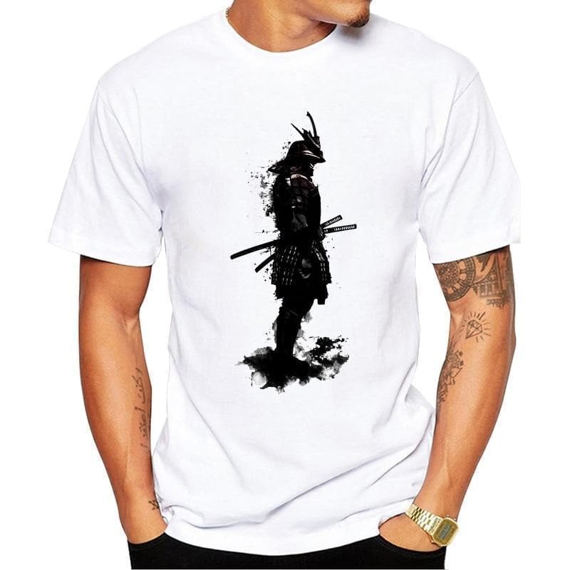 1237 / S Ancient Japanese Samurai  Armored  Printed -T-Shirt