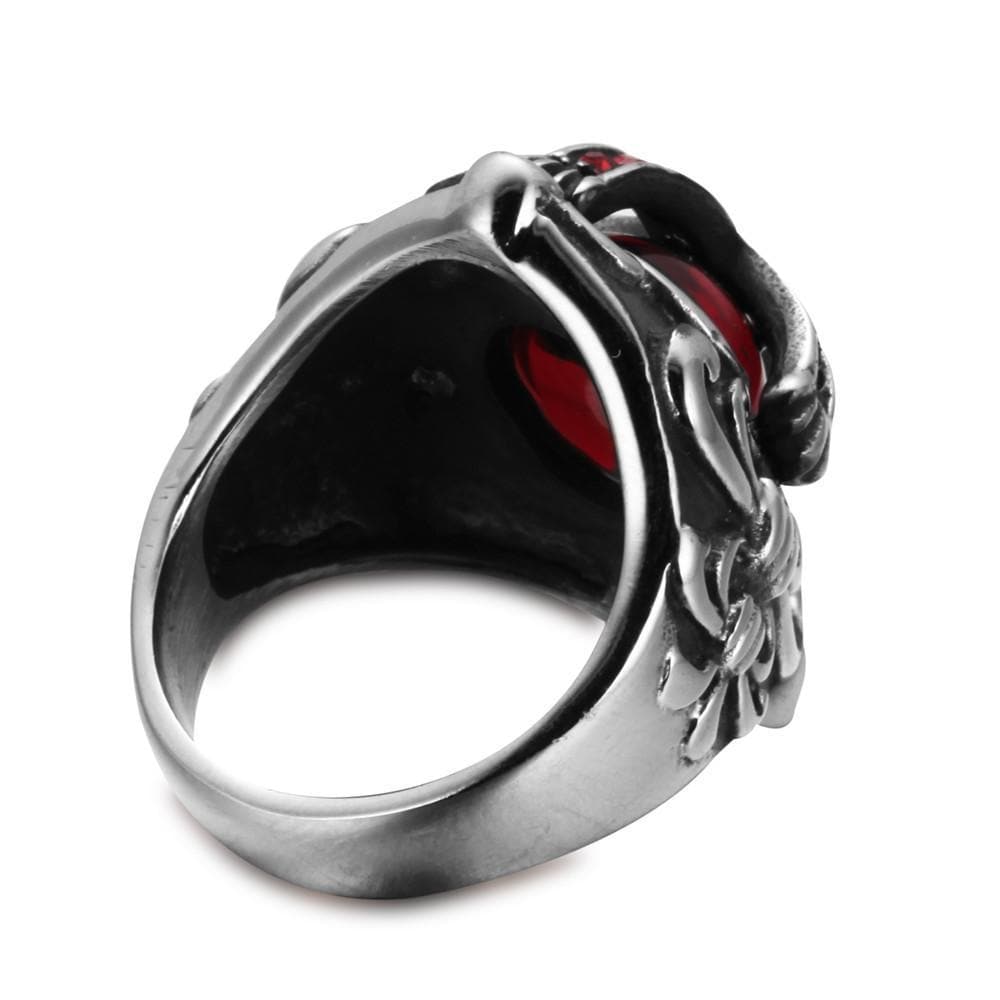 7 Knights Templar Red Stone Ring