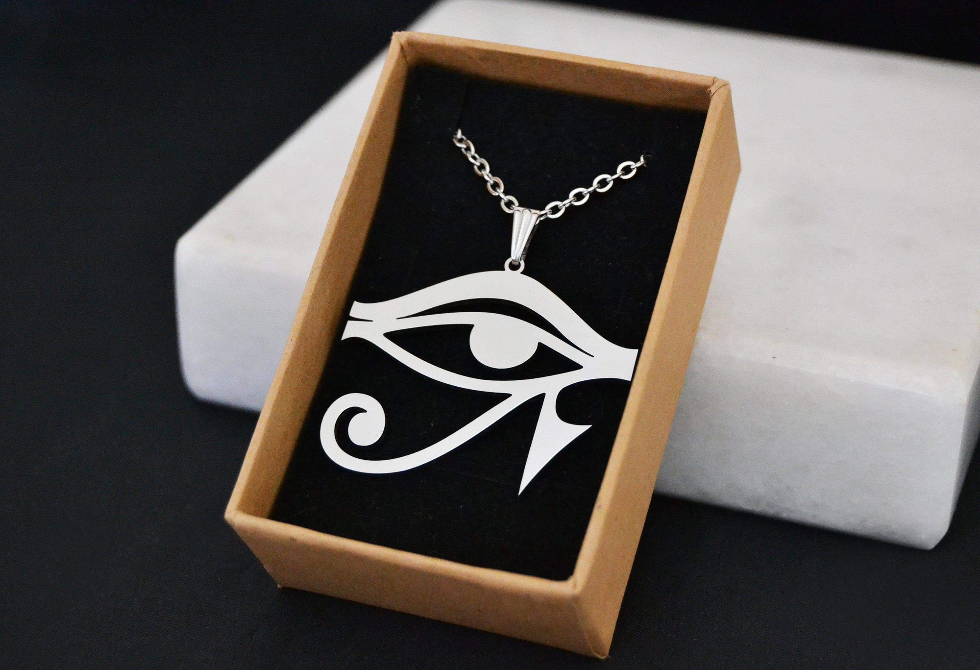 Ancient Egypt Eye of HORUS Stainless Steel Pendant & Necklace Ancient Treasures Ancientreasures Viking Odin Thor Mjolnir Celtic Ancient Egypt Norse Norse Mythology