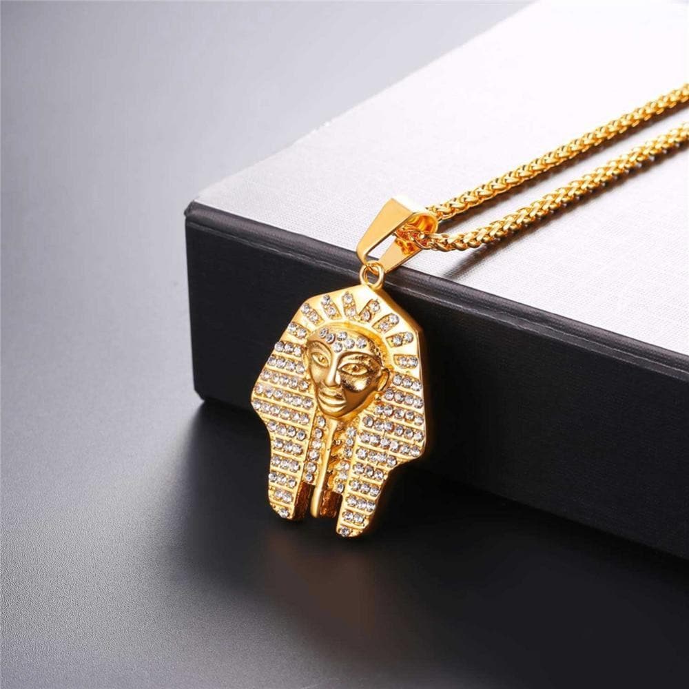 Ancient Egypt Pharaoh Pendant Head Necklace