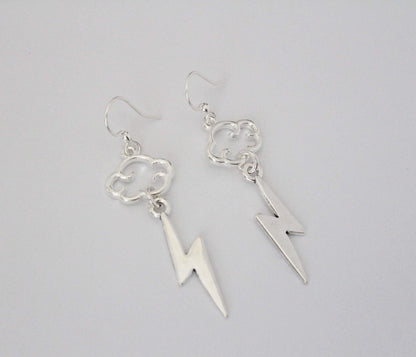 Ancient Greek Zeus Lightning Bolt Stainless Steel Earrings