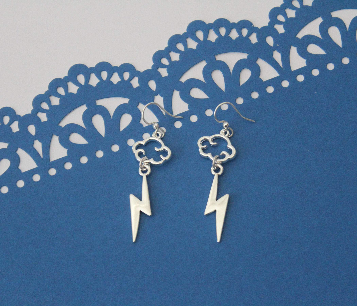 Ancient Greek Zeus Lightning Bolt Stainless Steel Earrings