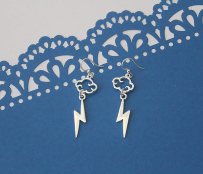 Ancient Greek Zeus Lightning Bolt Stainless Steel Earrings