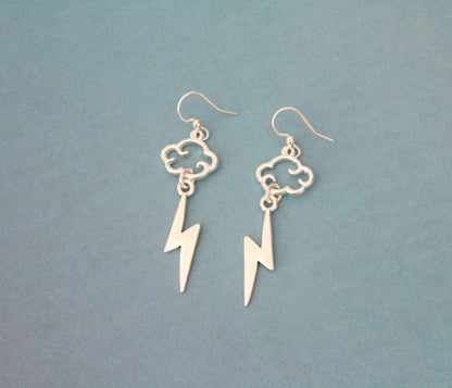 Ancient Greek Zeus Lightning Bolt Stainless Steel Earrings